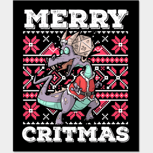 Ugly Christmas D20 Dice RPG Meme Role Play PnP Merry Critmas Posters and Art